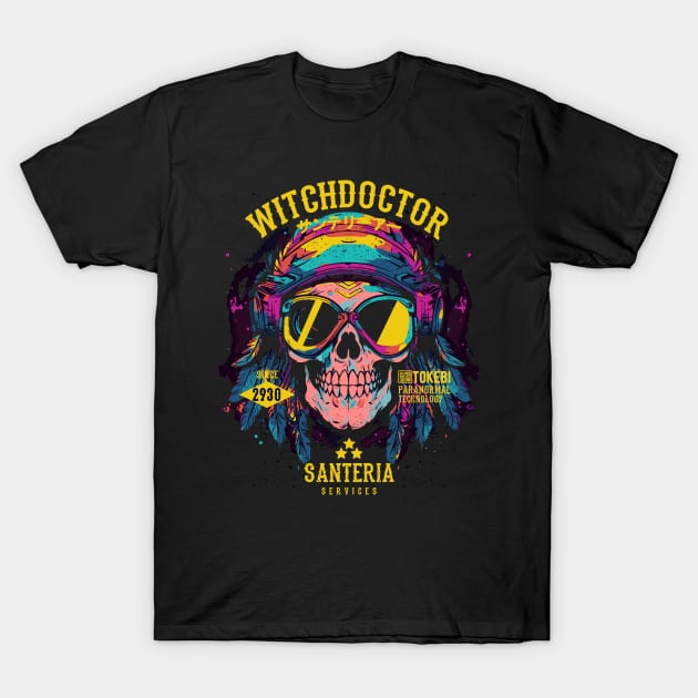 Witch Doctor Skull T-Shirt by TOKEBI